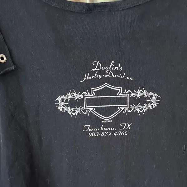 Vintage 2003 Harley Davidson stars baby tank top grommet short sleeve muscle y2k - Image 10