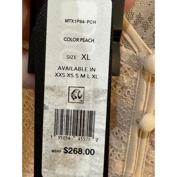 BCBGMAXAZRIA Lace-Overlay Maxi Dress Size XL Ruffle Prairie Boho‎ $268 - Image 8
