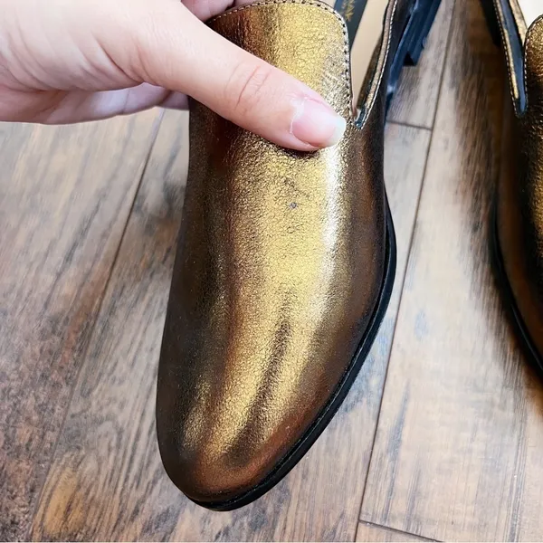 Donna Karan • Mott Mule leather backless loafer Bronze gold metallic slide - Image 13