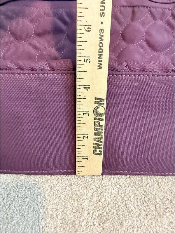 Thirty One Purple Quilted Circles Tote Bag Large Shoulder Purse - Image 3