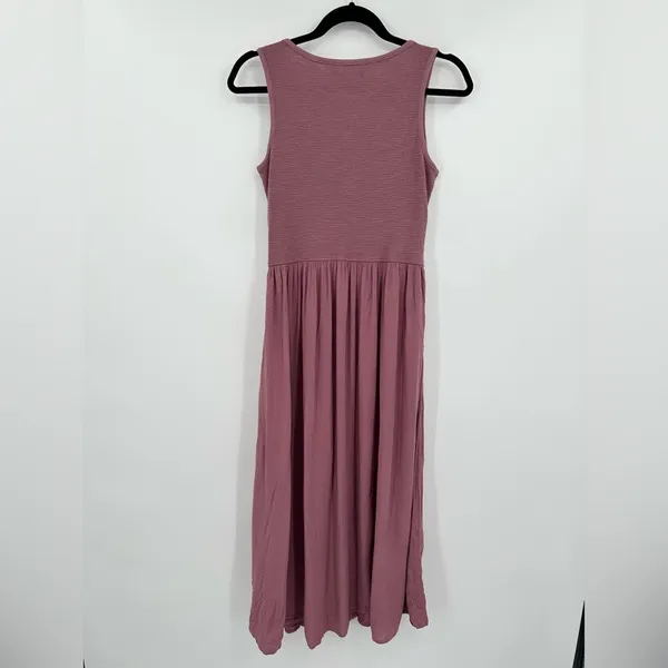 FRYE | Easy Button Down Midi Dress In Dusty Mauve Size Extra Small - Image 3