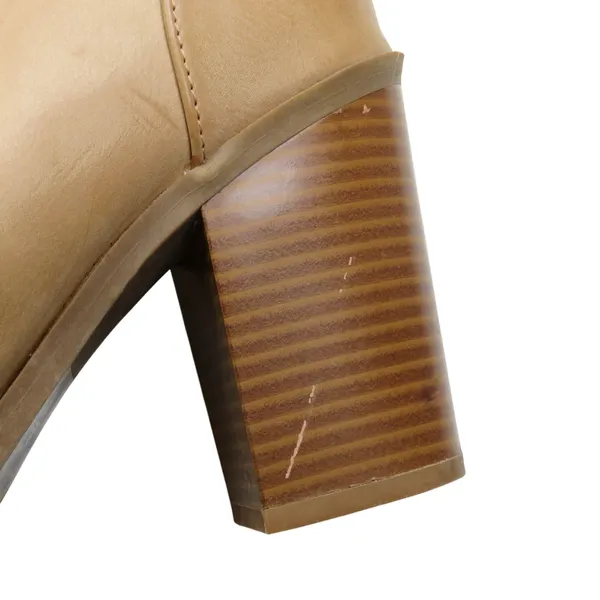 Soda Beige Lace Up Peep Toe Bootie Tan Ankle Tie Front Ankle Boots Size 7.5 - Image 7