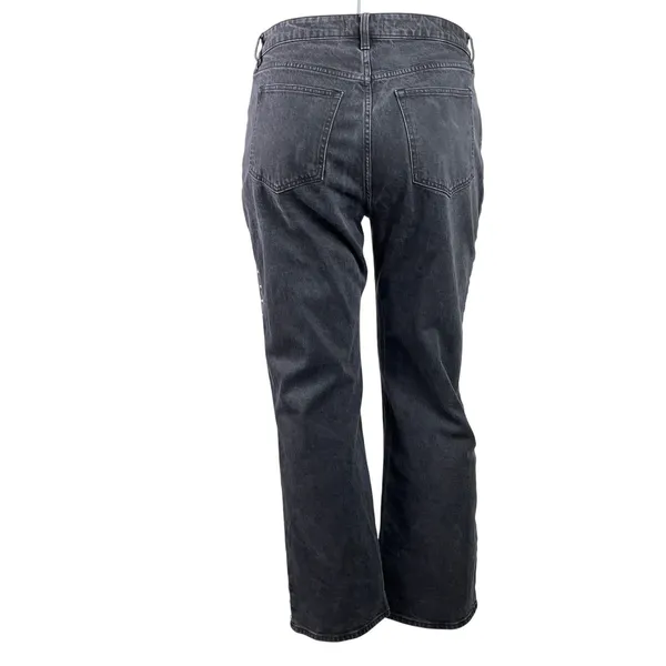 Abercrombie & Fitch The 90s Relaxed High Rise Black Straight Denim Jeans Size 33 - Image 3