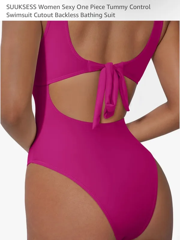 Amazon one piece bathing suit Pink - Image 3