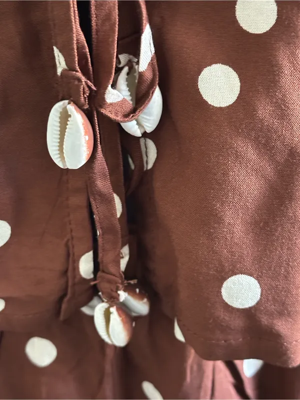 Crescent Bay Brown Polka Dot Sleeveless 2 pc short set - Image 6