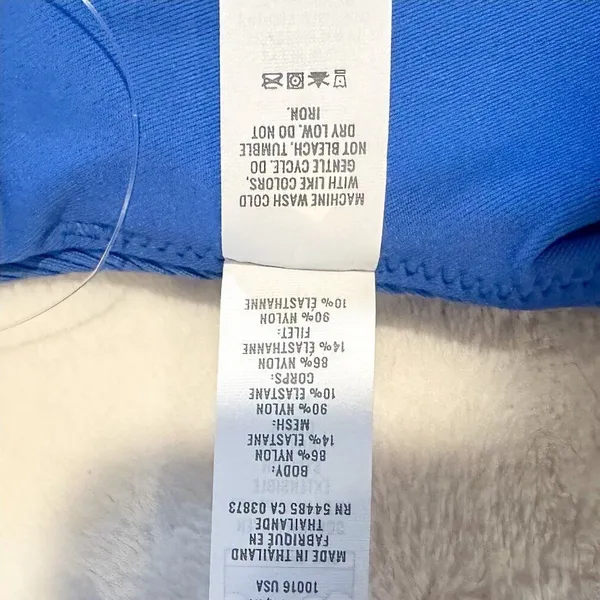 NWT Offline by Aerie Goals Blue Ribbed Padded Sports Bra - Size: Medium - Image 4