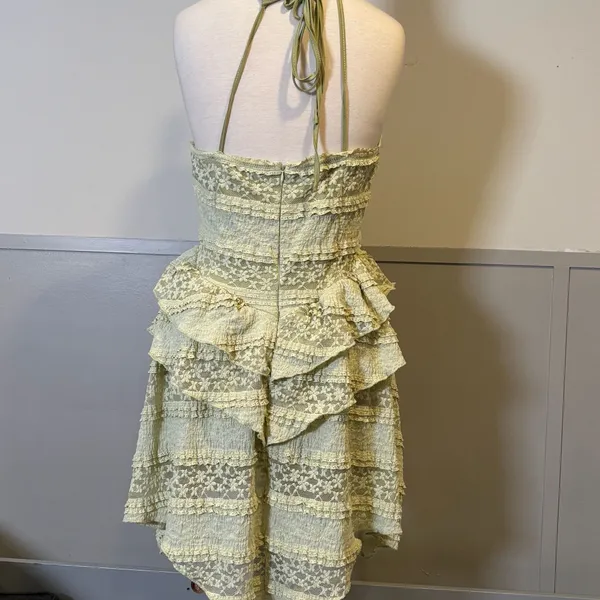Cider Lace Ruffle Detail Asymmetric Mini Dress - Image 4