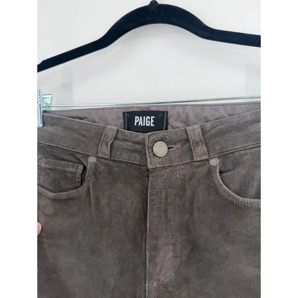 Paige‎ Bell Canyon Pants Womens 25 Gray Corduroy High Rise Flare Tall Boho Retro - Image 6
