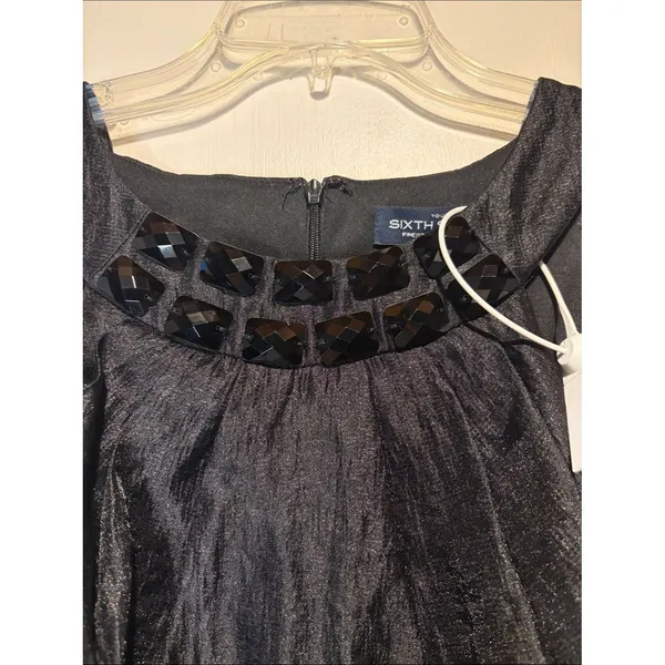 Your Sixth Sense NWT Black Flapper Style Halter Jewel Detail Neck Dress SZ 36/ 4 - Image 5