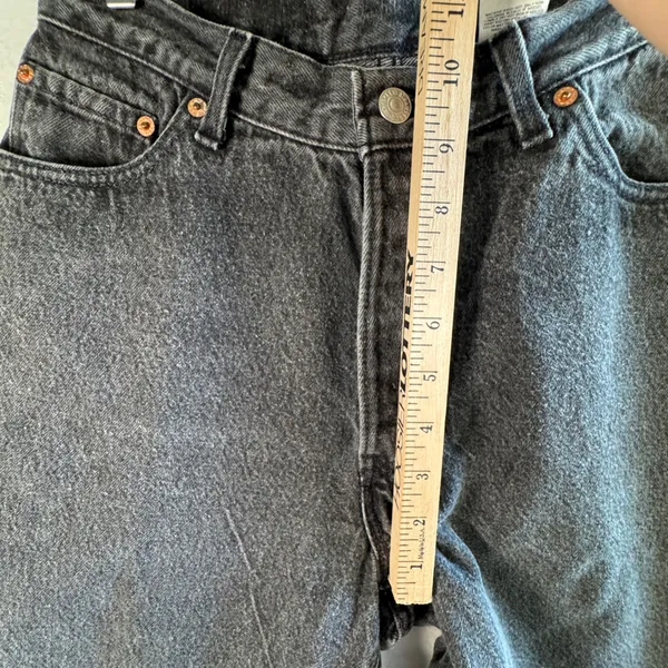 Vtg Levi's 501 17501 High Waisted Mom Jeans Black Cotton Made in USA‎ Sz 13 26" - Image 7