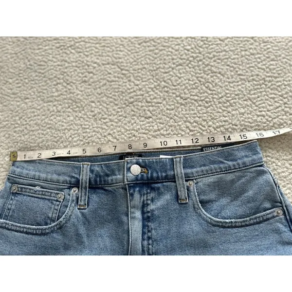 J Crew $118 Essential Straight Leg Jeans Medium Blue Raw Hem Size 30 CD679 - Image 7