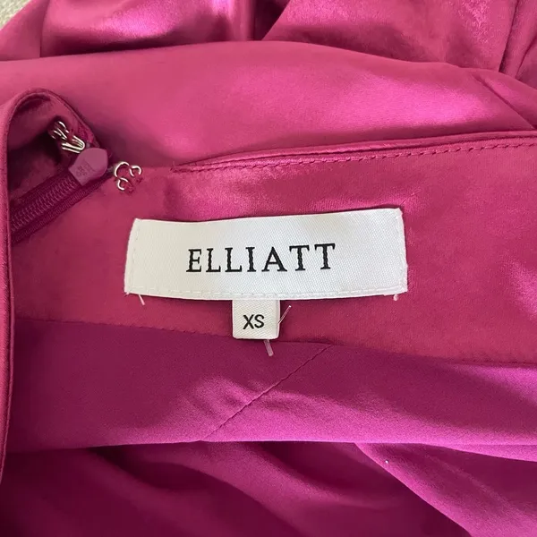 ELLIATT Dress Womens Extra Small Magenta Evening Gown Satin Halter Neck Floor Le - Image 6