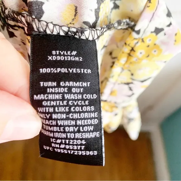 Social Standard by Sanctuary Tiered Yellow Floral Long Dress Smocked Back XL - Image 13