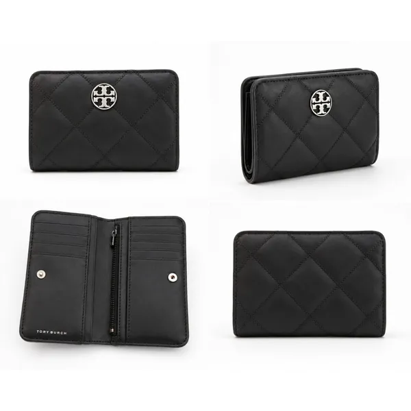 TORY BURCH Willa Quilted Matte Wallet Black - Image 2