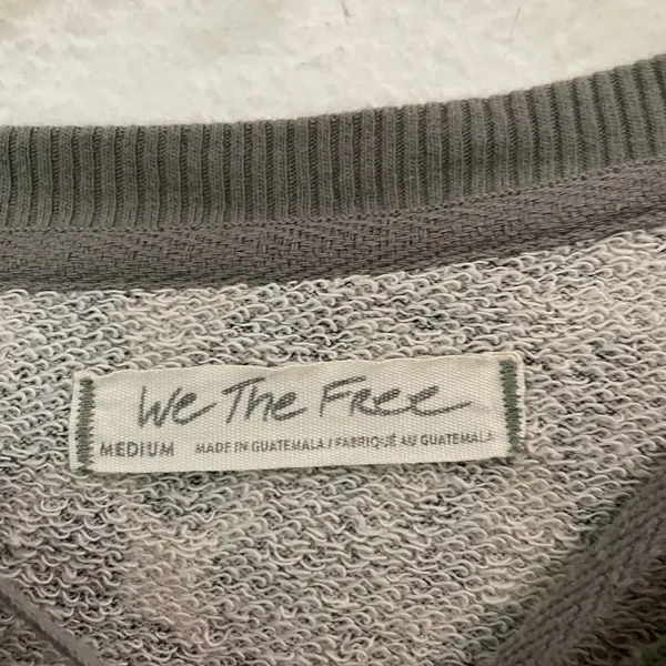 Free People We The Free Camo Leopard Sweatshirt Women's M Gray Oversized Terry - Image 6