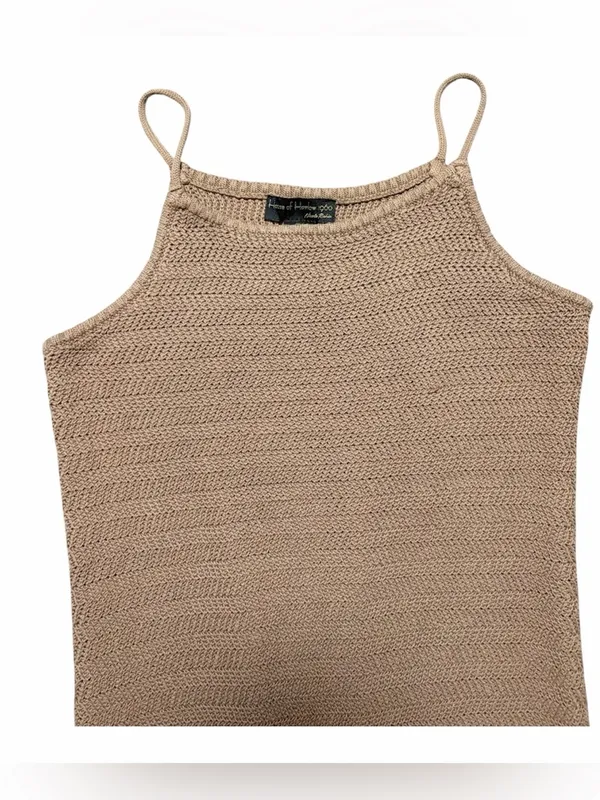 House of Harlow 1960 Tan Knit Maxi Slip Dress Size Small - Image 2