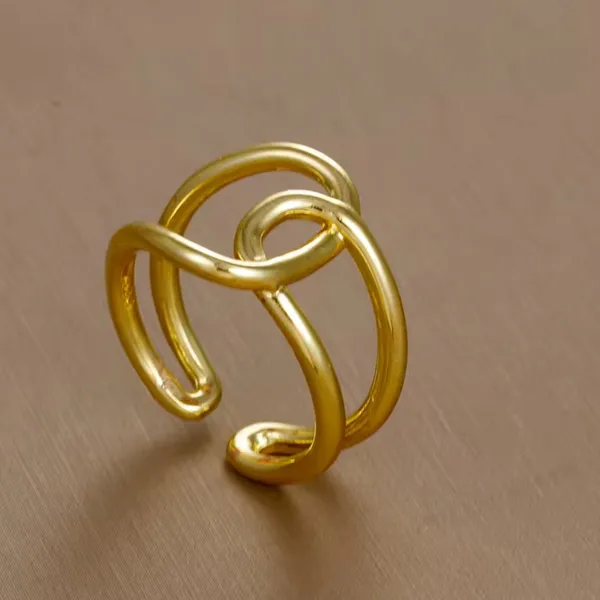 Minimalist Knot‎ Ring | 14k Yellow Gold Plated Sterling Silver - Image 13