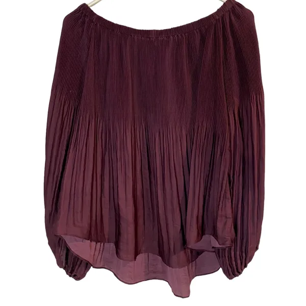 WISHLIST APPAREL Women's Blouse Long‎ Balloon Sleeve Purple Small NWT - Image 2