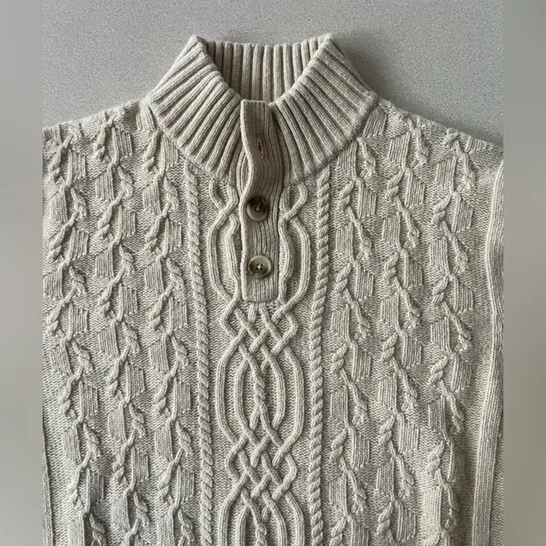 Bonobos Cream Cable‎ Knit Wool Blend Sweater Size Large EUC - Image 4