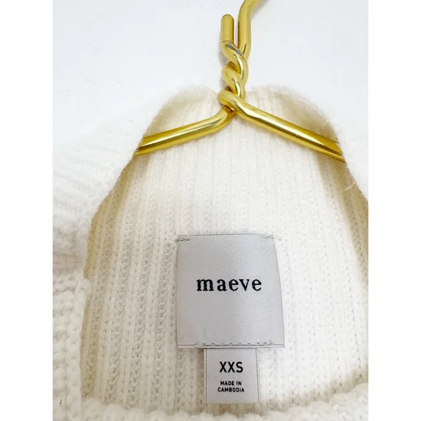Anthropologie Maeve Katey Mock Neck Bell Sleeve Sweater Cream Size XXS - Image 6