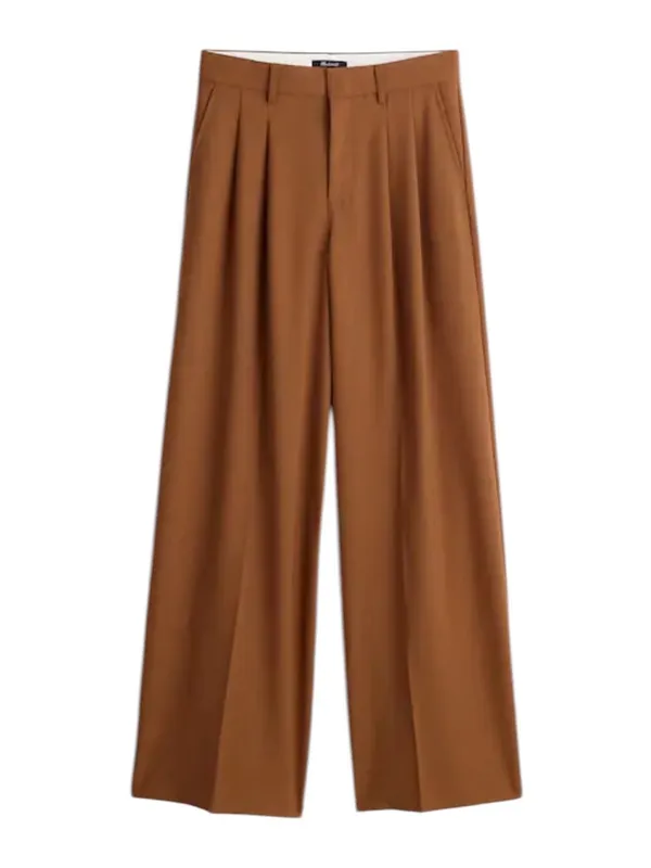 Madewell Wool Blend The Harlow Superwide-Leg Trouser Pant Camel Size 4 - Image 3