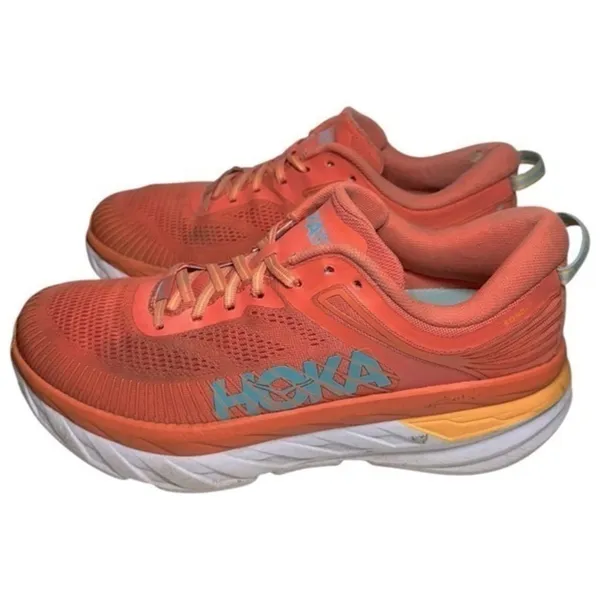 Hoka One One Women’s Size 11 Camellia Coastal Bondi 7 Mesh Trainers Sneakers - Image 2