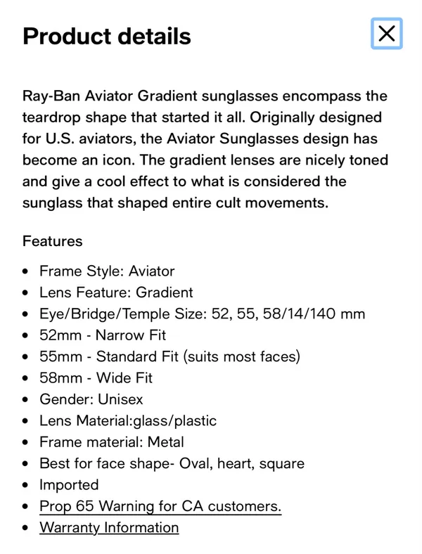Ray-Ban Sunglasses Large Aviator Metal RB3025 Gold Frame - Image 9