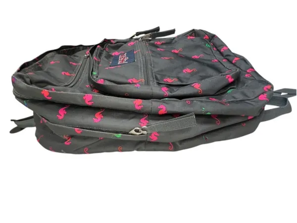Jansport Grey And Pink Seahorse Print School Travel Laptop Book Bag Backpack - Image 5