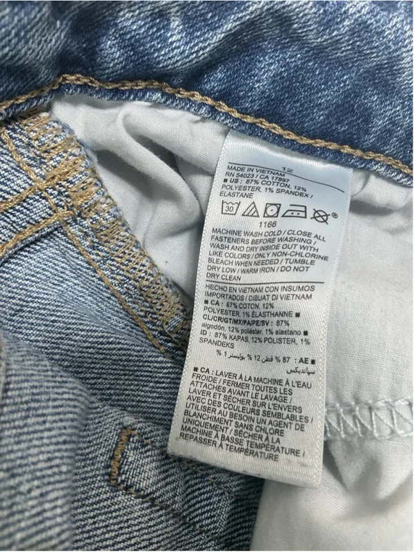 Woman’s Old Navy OG Loose High Rise Straight Stretch Medium Wash Blue Jeans 12 - Image 5