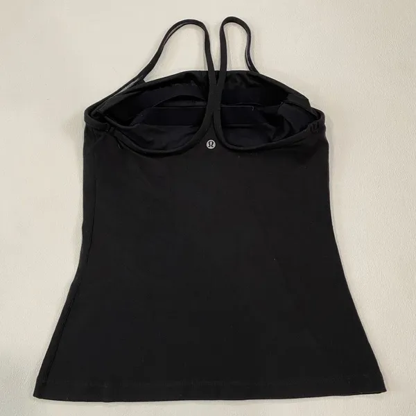 Lululemon Black Strappy Racerback Tank Top Size 6 - Image 2