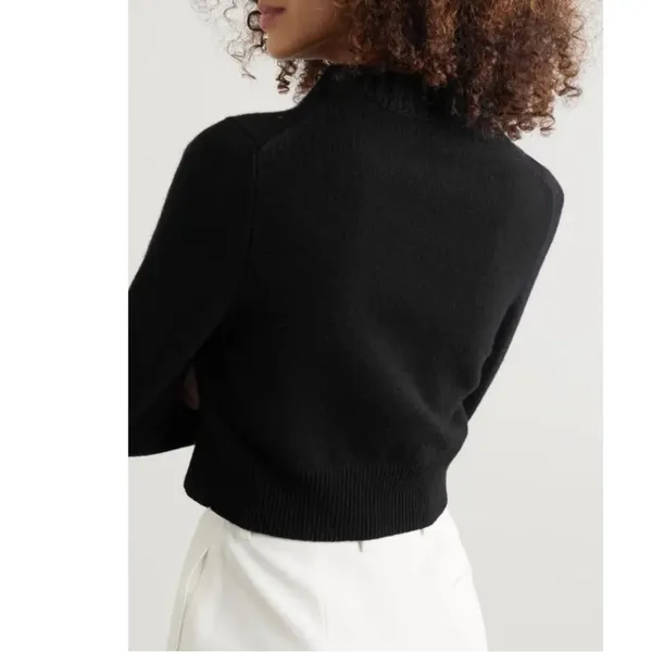 ALEXANDER MCQUEEN Cropped Embellished‎ Cashmere Sweater - Image 2