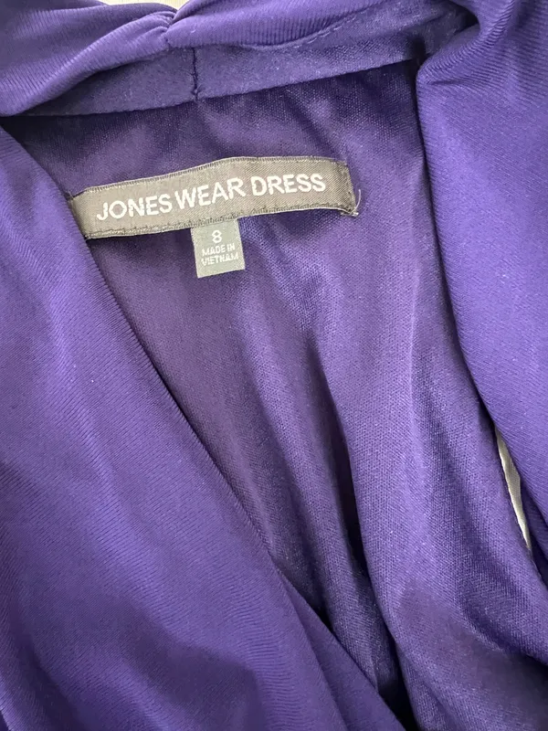 Jones Wear Halter V-Neck Midi Dress in Deep Purple size 8 - Image 6