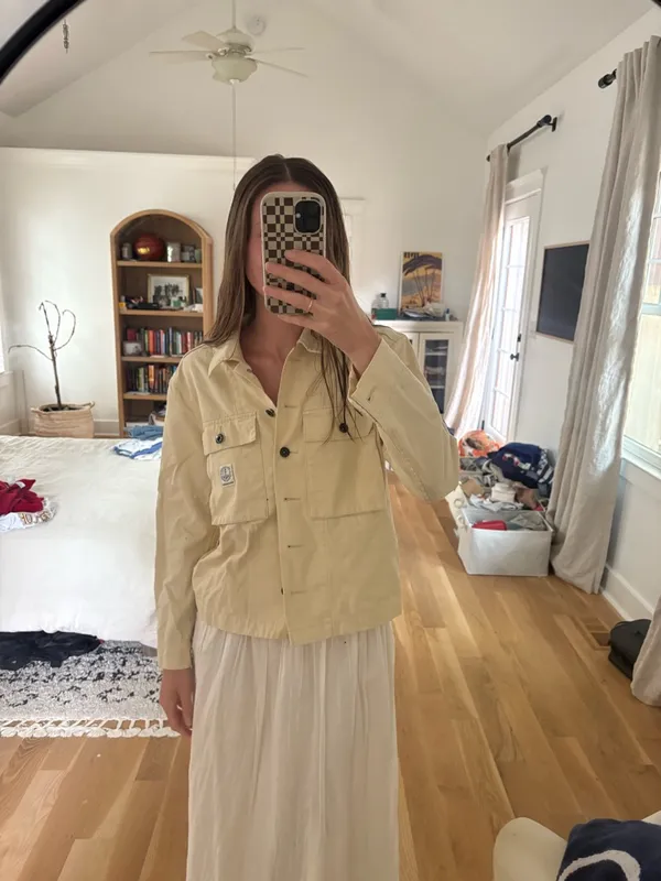 Light Yellow Utility Jacket with Chest Pockets - Image 3