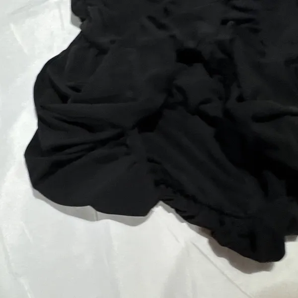 Just Polly NY Women's M Black Ruched Bubble Tube Top Strapless Stretch - Image 6