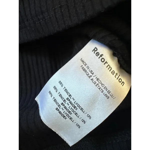 Reformation Emely Knit Top Black Ribbed Size‎ Small - Image 6