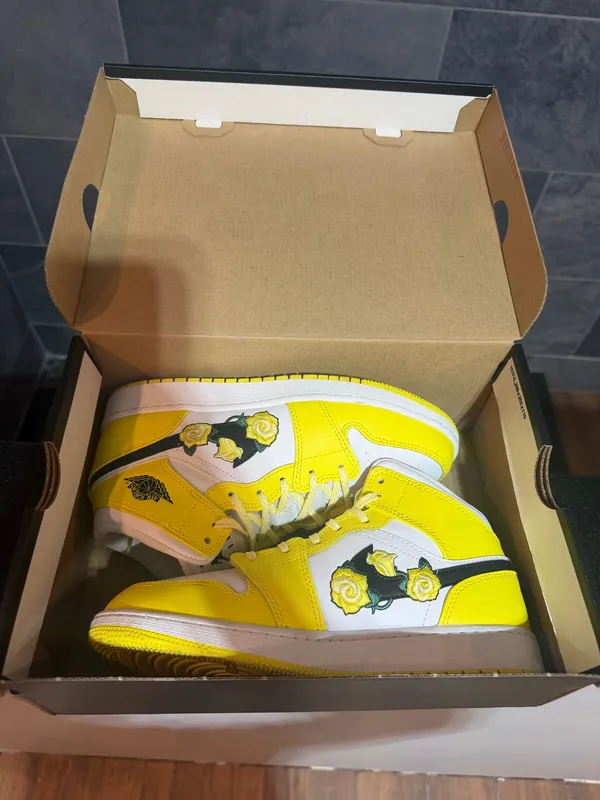 Yellow Floral Nikes - Image 12
