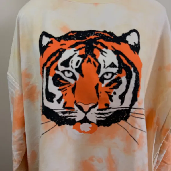 Wildfox Roadtrip La Tigre Oversized Crewneck Sweatshirt Size Medium - Image 5