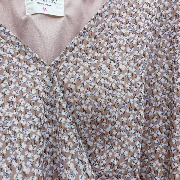 Sienna Sky Cottagecore Romantic Dusty Pink Floral Puff Sleeve Summer Dress M Boho Whimsical - Image 7
