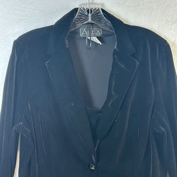Alex Evenings XL Black Velvet 2 Piece Set Blazer and‎ Tank Top New NWT - Image 10