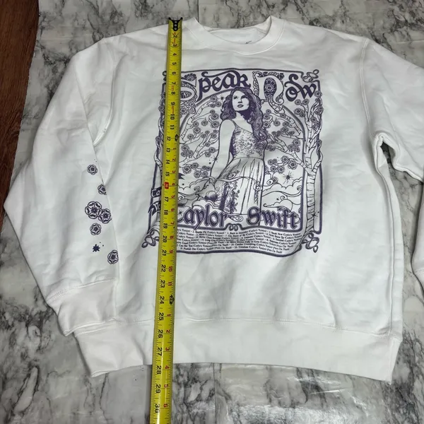 Taylor Swift Speak Now Taylors version crewneck Sweatshirt white purple Large - Image 6