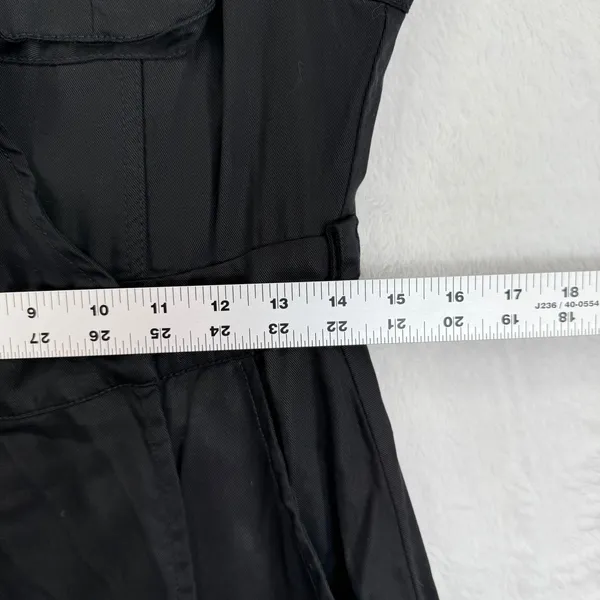 Free People Desert Daylight Utility‎ wrap mini dress Black Tencel Size M no belt - Image 3