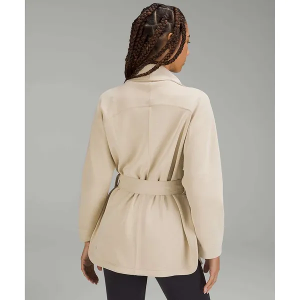 Lululemon Softstreme Belted Wrap Jacket Coat Trench Beige M/L LW3EZIS - Image 2