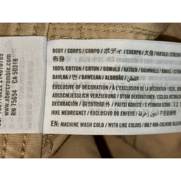 Abercrombie & Fitch Tan Beige Khaki Wide Leg Utility Cargo Pants Size 28 6 Short - Image 5