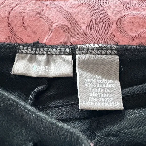 Apt.‎ 9 Active Wear Womens Black Wide Leg Yoga Pants Drawstring Graphic - Image 11