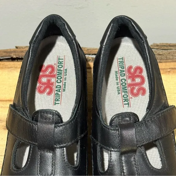 SAS‎ Roamer womens black leather strap loafers size 6N A26 - Image 8