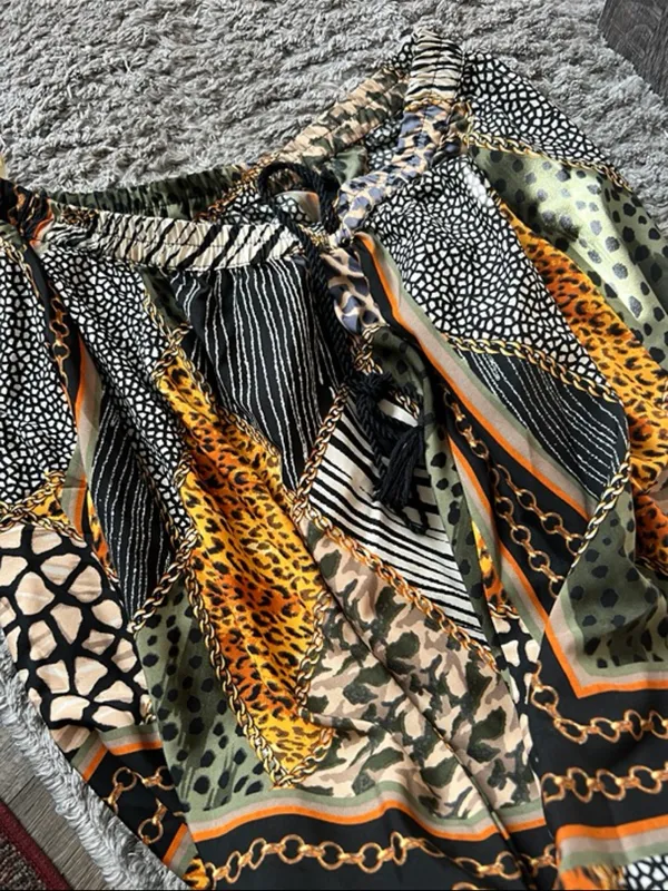 NWT truth fashion Bold Animal Patchwork‎ Maxi Skirt in Green and Yellow - Image 9