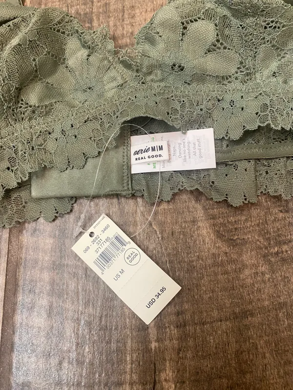 Aerie Green Rebel Lace Triangle Bralette - Image 13