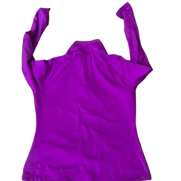 Women's Purple Quarter Zip Long Sleeve Pullover Athletic Top Size M - Image 2