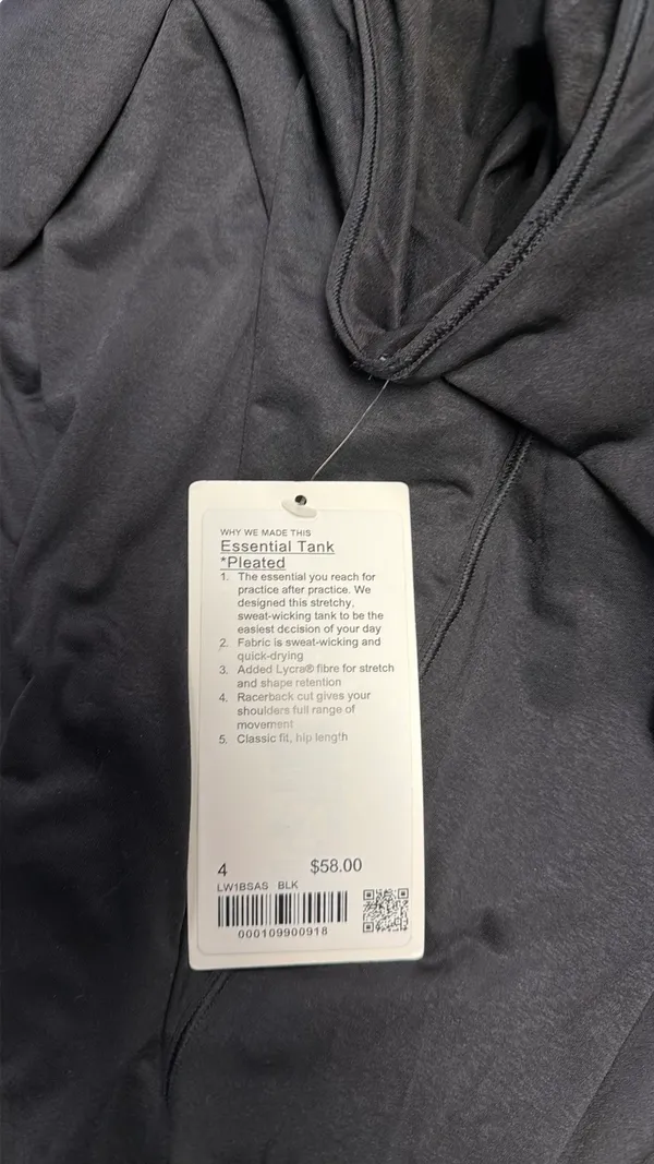 NWT Lululemon sheer black tank size 4 - Image 7