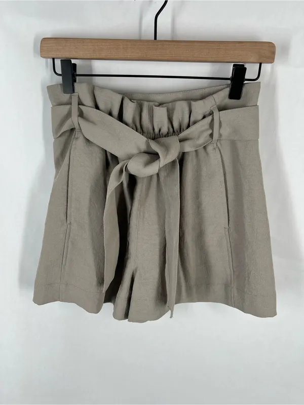 Wilfred Aritzia Paperbag High Rise Tie Waist Shorts Taupe Size 2 - Image 2